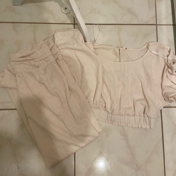 NWT Womens 2 Piece Set Tovah Set in Tofu Free People Size L Large Top And Skirt  - Picture 4 of 4